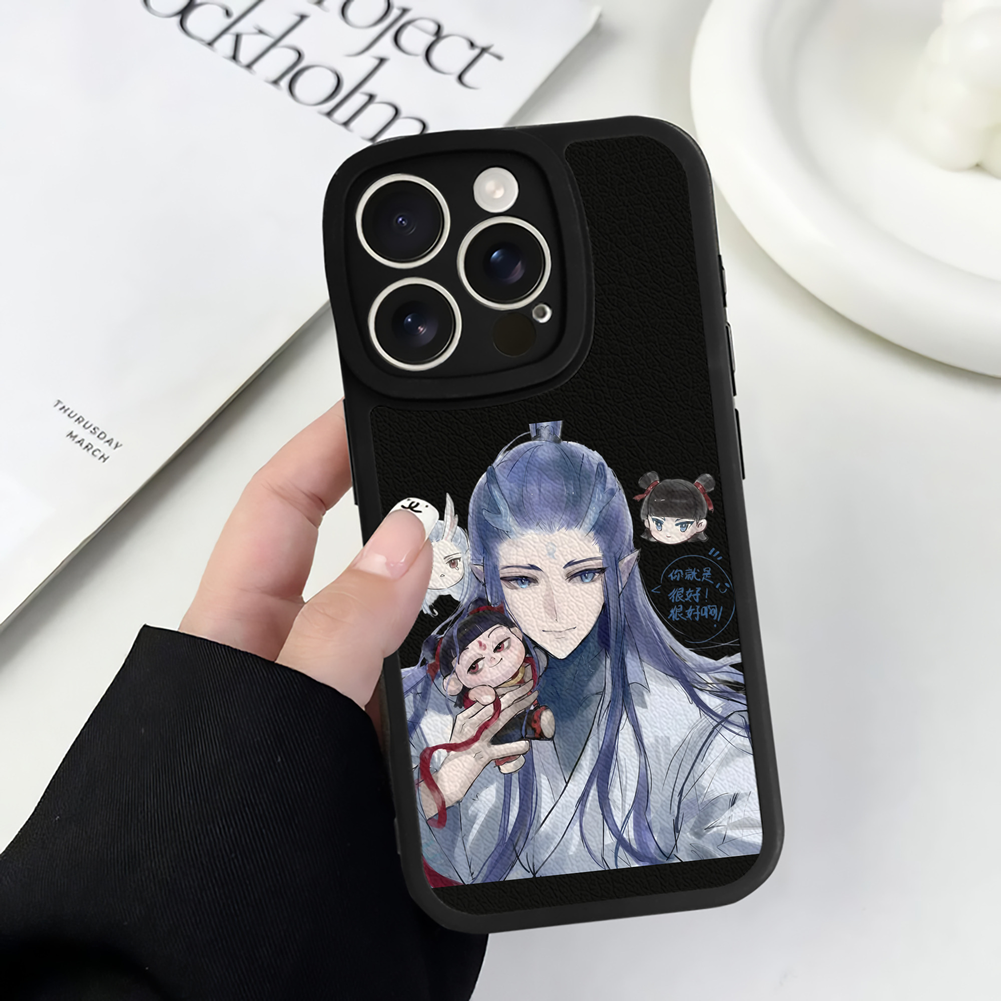 （画像用） Ne Zha 2 ナタ 魔童の大暴れ 【iPhone 16シリーズ対応】シリコンスマホケース（レザー調） 材質：シリコン